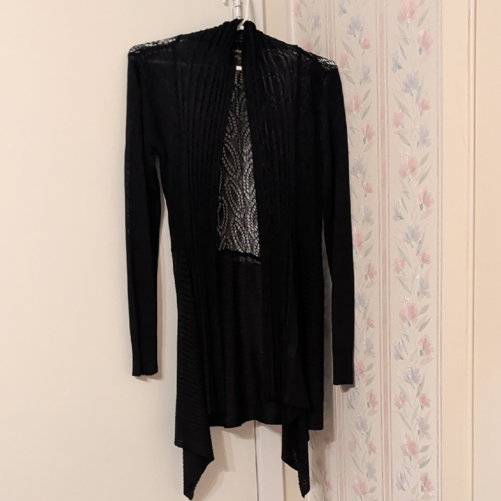 Missshop Black Lace Cardigan, Size L